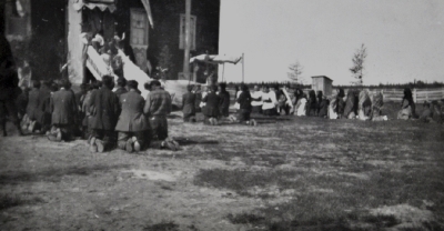 Outdoor prayer in the summer
