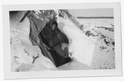 Cree woman in traditional shawl