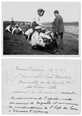 Cree men and government official