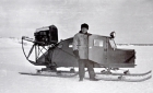 1900s example of a snowmobile on skis