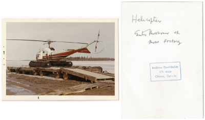 Helicopter used to travel between Moosonee and Moose Factory