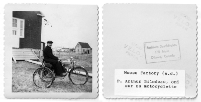 Father Bilodeau and his motorbike